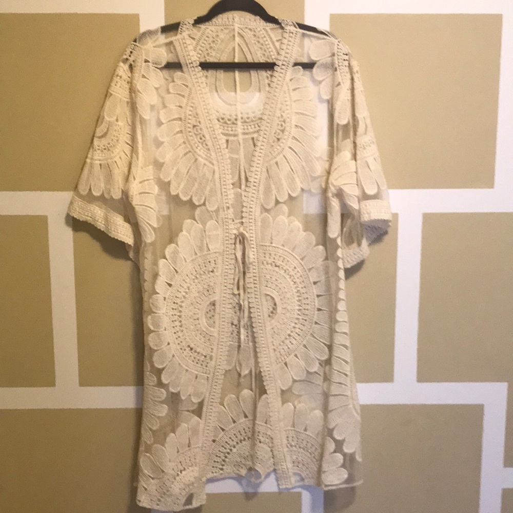 Boho chic jacket or swim cover up